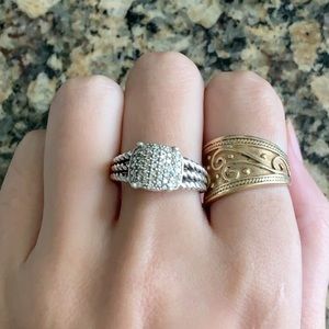 David Yurman petite Wheaton ring with diamonds